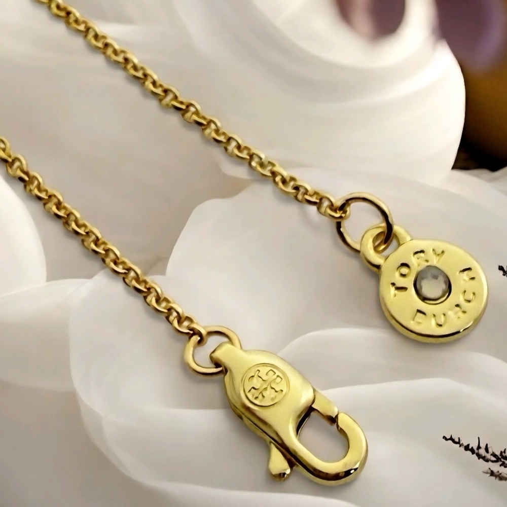 Tory Burch Gold Gemini Pendant Necklace - Picture 2 of 3